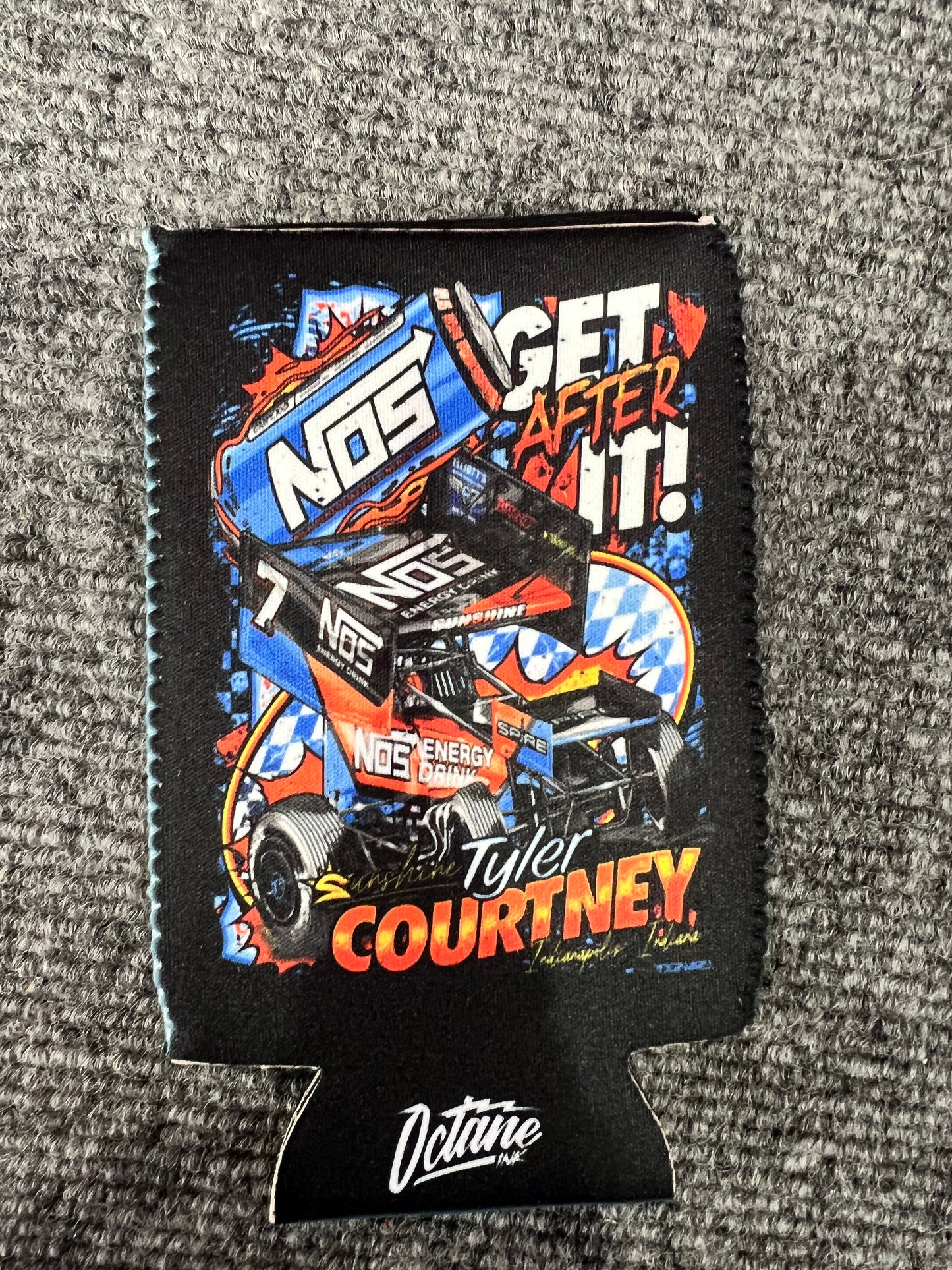 Get After It Short Slim Can Coozie - Black