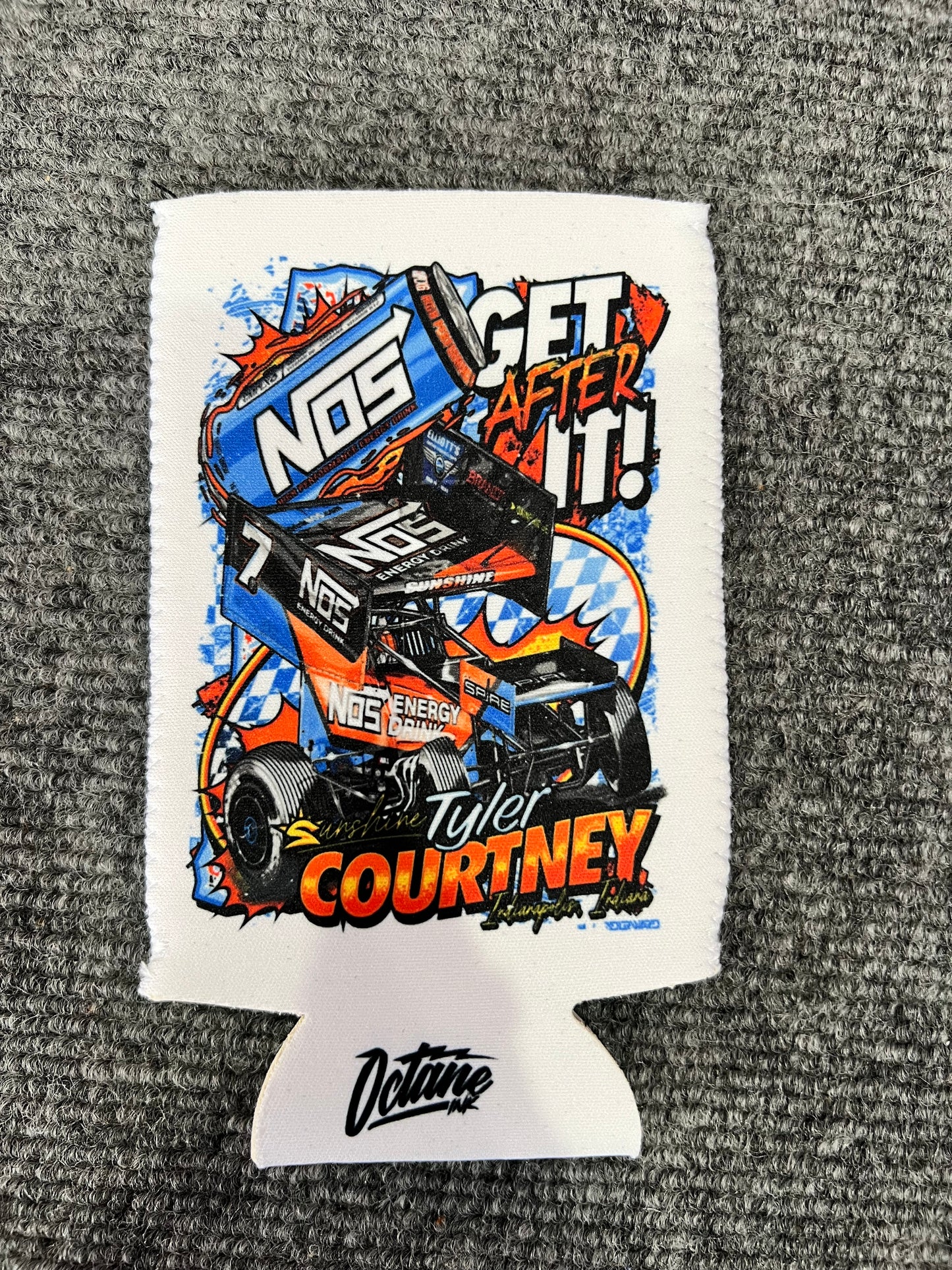 Get After It Short Slim Can Coozie - White