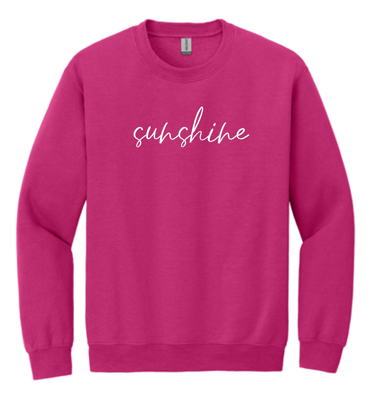 Embroidered Sunshine Lifestyle Crewneck - Heliconia (Pink)