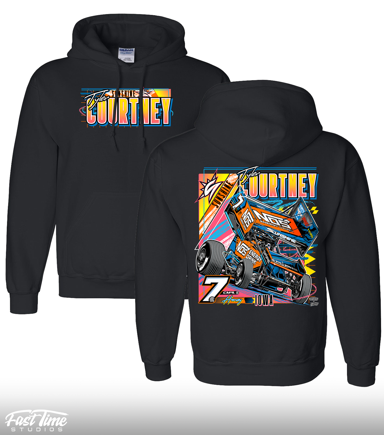 Neon Heat Hoodie - Black