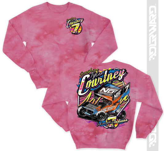 Neon 7BC Crewneck - Pink Tie Dye