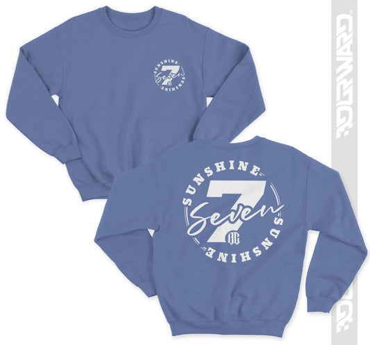 Comfort Colors Circle Logo Lifestyle Crewneck - Flo Blue