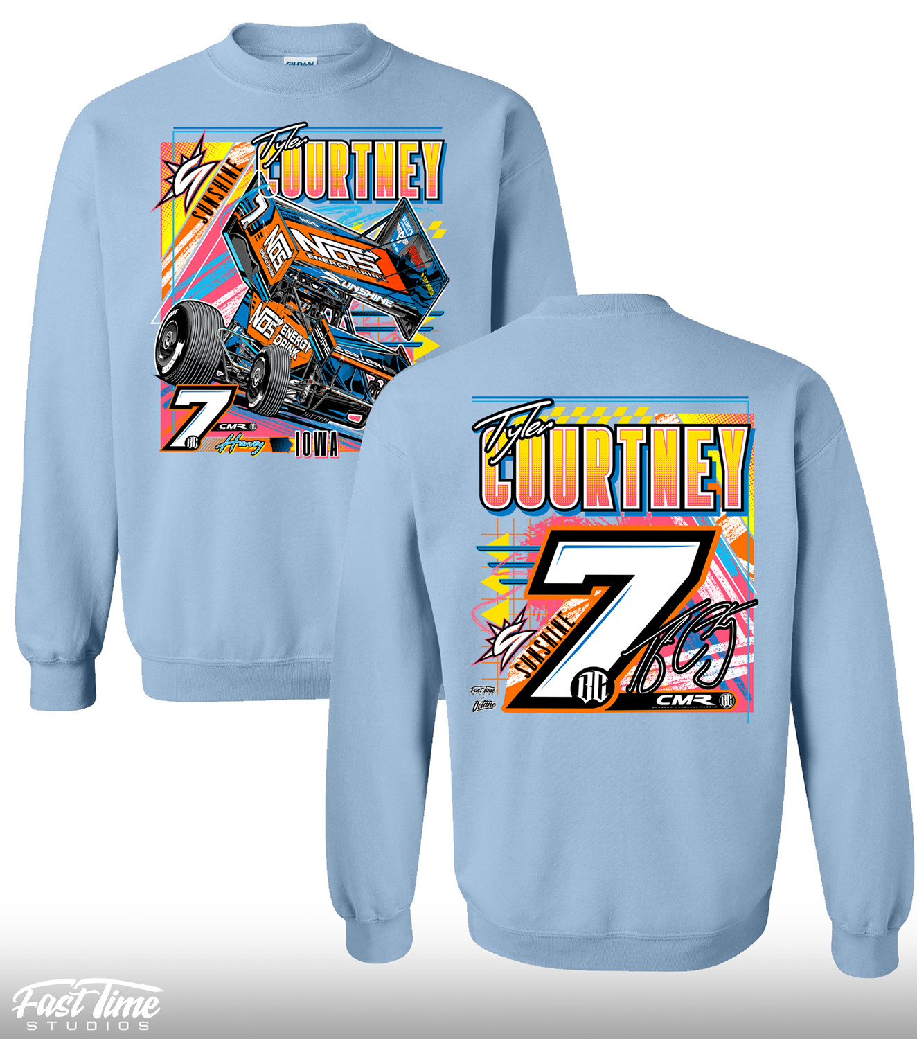 Neon Heat Crewneck - Light Blue