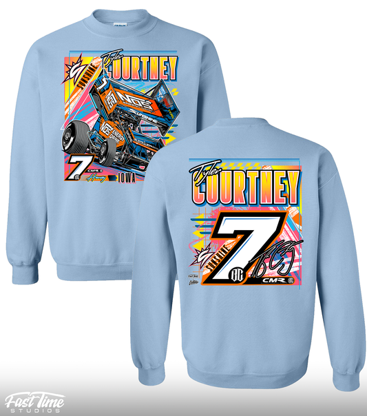 Neon Heat Crewneck - Light Blue