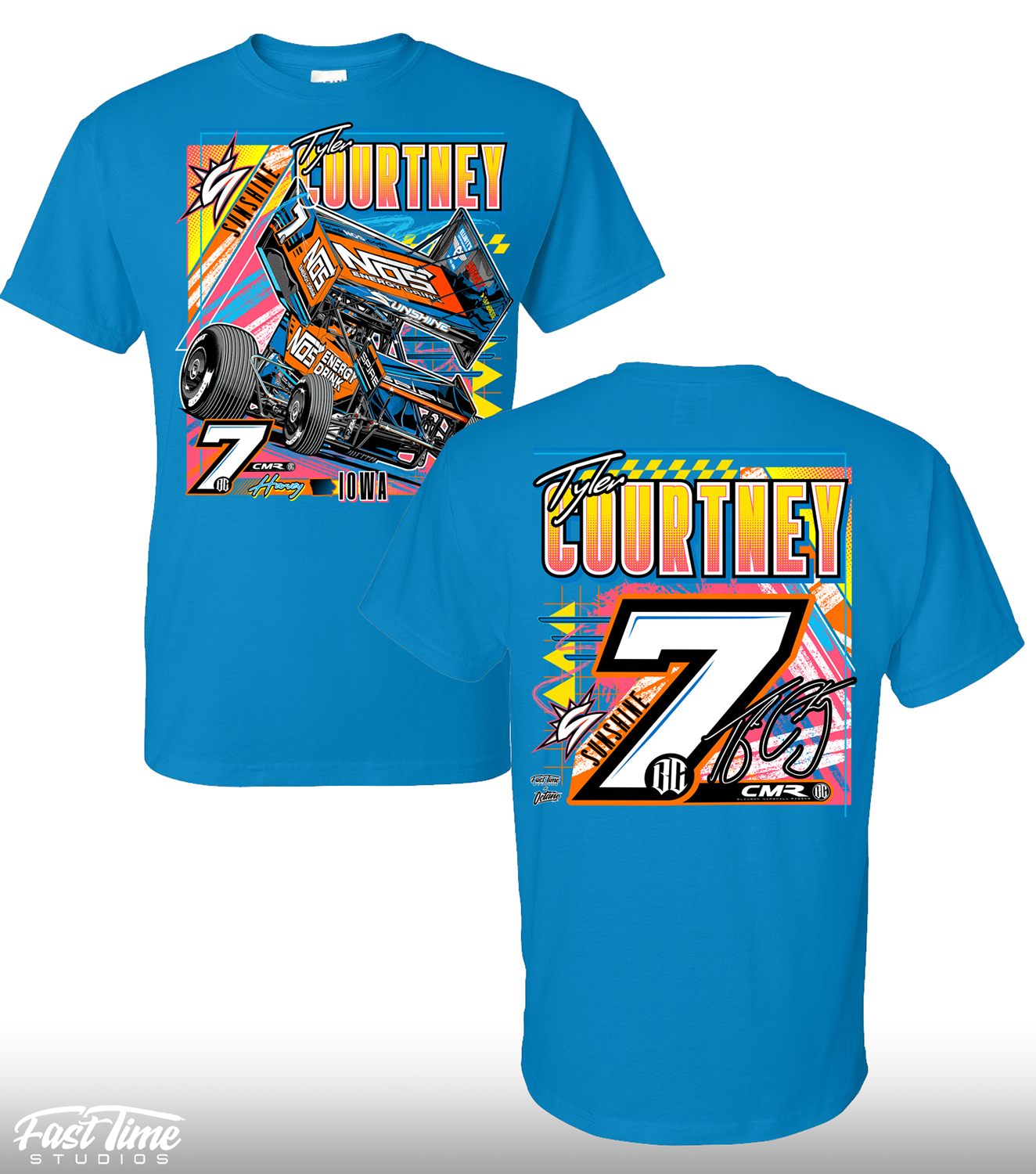 Neon Heat T-Shirt - Sapphire