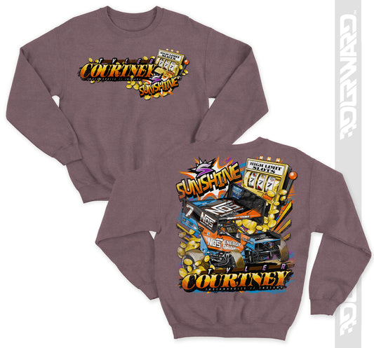 Hitting The Jackpot Crewneck Sweatshirt - Heather Dark Maroon